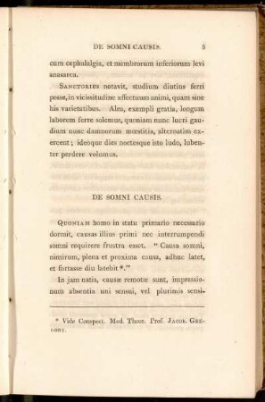 De Somni Causis