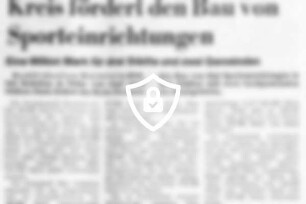 Kreis fördert [Name maskiert] von Sporteinrichtungen