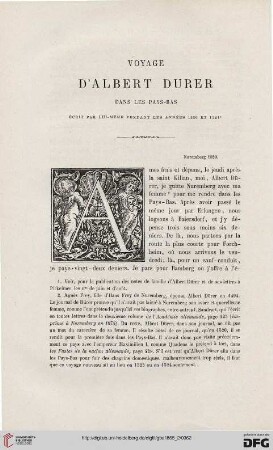19: Voyage d'Albert Durer dans les Pays-Bas écrit par lui-même pendant les années 1520 et 1521, [1]