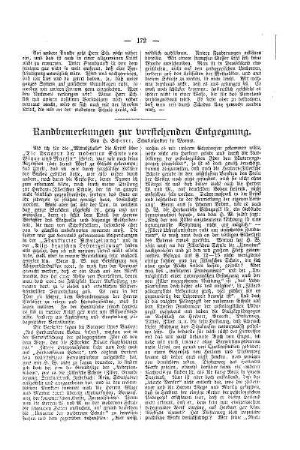 Randbemerkungen zur vorstehenden Entgegnung