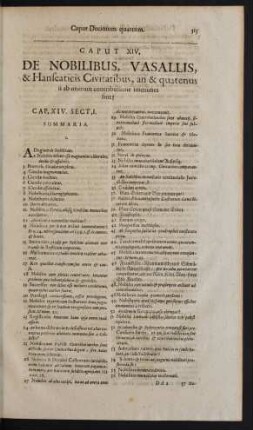 Caput XIV. De Nobilibus, Vasallis, & Hanseaticis Civitatibus, an & quatenus ii ab onerum contributione immunes sint?