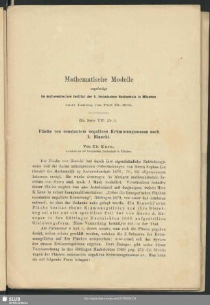 Fläche von constantem negativen Krümmungsmaass nach L. Bianchi