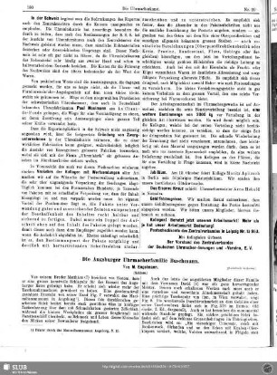 Die Augsburger Uhrmacherfamilie Buschmann (Schluss)