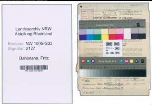 Entnazifizierung Fritz Dahlmann , geb. 18.01.1894 (Lehrer)