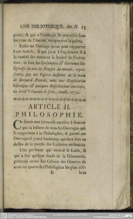 Article II. Philosophie