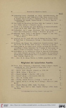 Mitglieder der kaiserlichen Familie (Nr. 206 - 288)