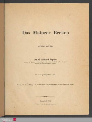 Das Mainzer Becken : geologisch beschrieben