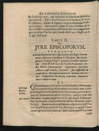 Caput II. De Iure Episcoporum.