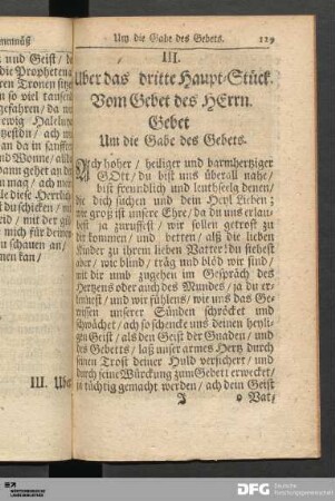 III. Uber das dritte Haupt-Stück. Vom Gebet des HErrn.