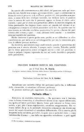 [VIII. Processi morbosi diffusi del Peritoneo...]