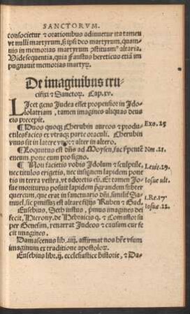 De imaginibus crucifixi et Sanctorum. Cap. xv.