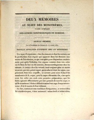 Etudes Progressives d'un Naturaliste pendant les années 1834 et 1835, 1. (1835)