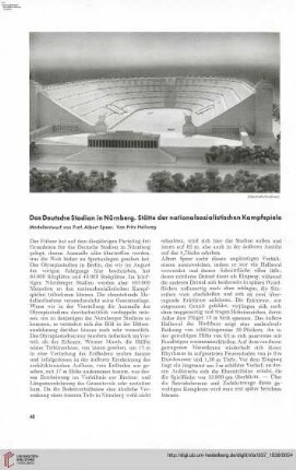 53: Das Deutsche Stadion in Nürnberg : Stätte der nationalsozialistischen Kampfspiele; Modellentwurf von Prof. Albert Speer