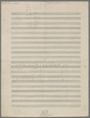 2 Deutsche Gesänge, Bariton, orch, Bariton, orch, Coro maschile, op. 25/1, Sketches - BSB Mus.ms. 9724 : [without title]