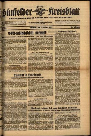 Ausgabe vom Mittwoch, den 07. Oktober 1942.