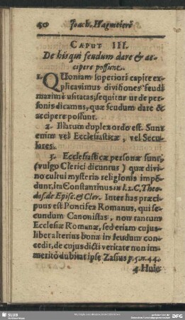 Caput III. De his qui feudum dare & accipere posunt