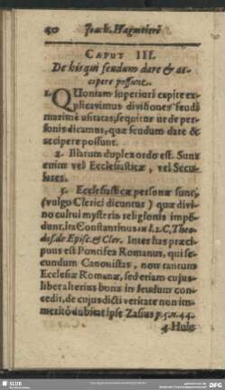 Caput III. De his qui feudum dare & accipere posunt