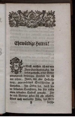 Ehrwürdige Herren!