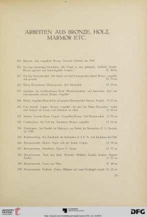 Arbeiten aus Bronze, Holz, Marmor etc. (Nr. 275-339)