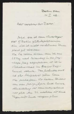 Brief von Gerhart von Kap-herr an Gerhart Hauptmann