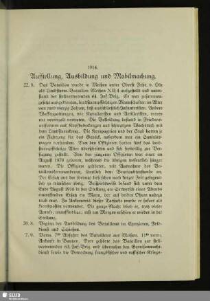 Aufstellung, Ausbildung und Mobilmachung