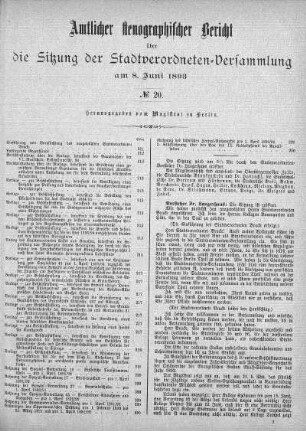 No. 20, 8. Juni 1893