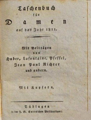 Taschenbuch für Damen : auf das Jahr .., 1811