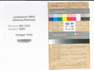 Entnazifizierung Erich Dentgen , geb. 19.02.1916 (Kaufm.Angest.)