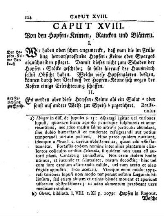 Cap. XVIII. Von den Hopfen-Keimen, Rancken und Blättern.