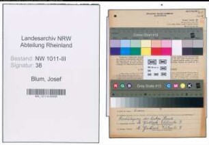 Entnazifizierung Josef Blum , geb. 01.08.1895 (Weber)