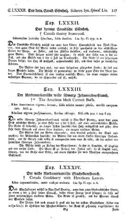 Cap. LXXXIII. Der Nordamericanische wilde schwarze Johannisbeerstrauch. Ribes Americanum nigrum. Mill.