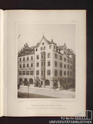 Tafel 42. Gebäude der Freiherrlich Tucher'schen Brauerei. Friedrich- und Taubenstrassen-Ecke.
