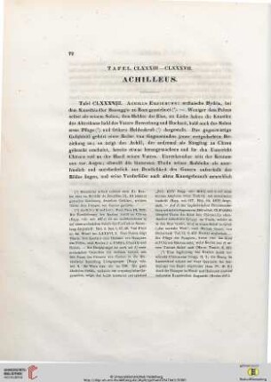 Tafel CLXXXIII-CLXXXVII. Achilleus