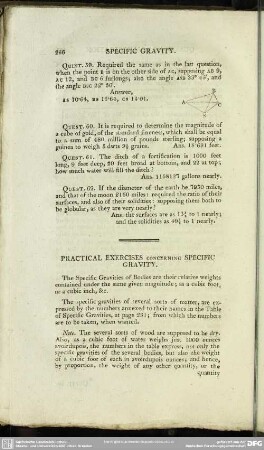 Practical Exercises Concerning Specific Gravity