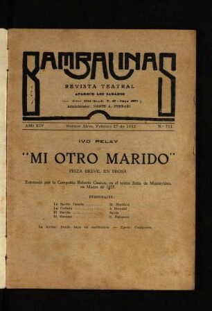 Mi otro marido : pieza breve, en prosa