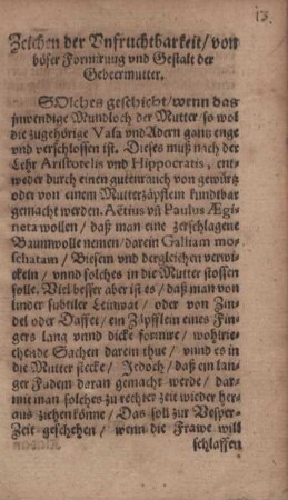 Zeichen der Unfruchtbarkeit von böser Formirung und Gestalt der Gebeermutter.
