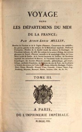 Voyage dans les départemens du Midi de la France, 3