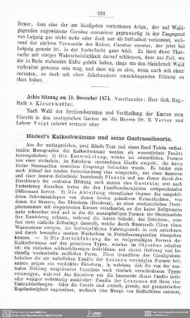 Häckel`s Kalkschwämme und seine Gastraeatheorie