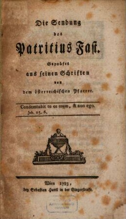 Die Sendung des Patritius Fast