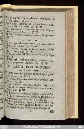 V. Libri Philologici.