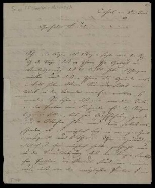 Brief von Louis Spohr an Samuel Friedrich Gerstäcker