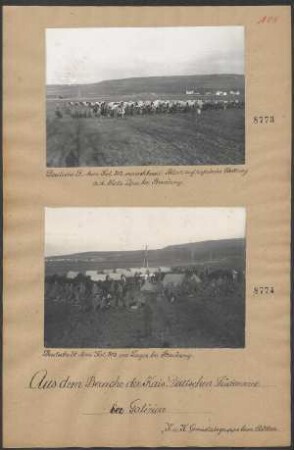 Deutsche Et.-Mun. Kol 303 marschbereit. Blick auf rußische Stellung a.d. Zlota Lipa bei Brzezany