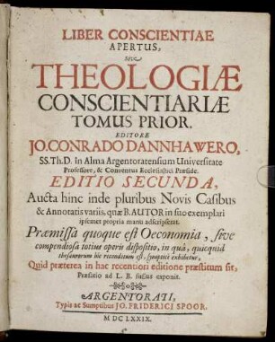 1: Liber Conscientiae Apertus, Sive Theologiae Conscientiariae Tomus .... 1