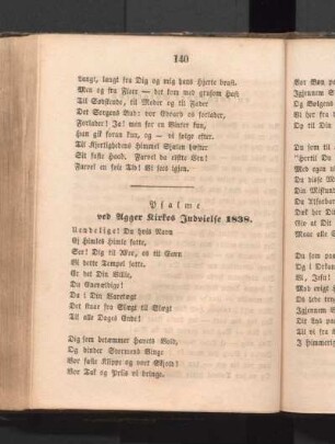 Psalme ved Agger Kirkes Indvielse 1838.