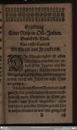 Erzehlung Einer Reise in Ost-Indien. Das Erste Theil
