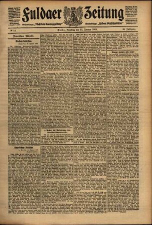 Zweite Ausgabe vom Samstag, den 16. Januar 1909.