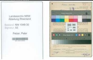 Entnazifizierung Peter Pelzer , geb. 19.09.1892 (Angestellter)