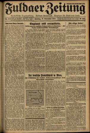 Erste Ausgabe vom Sonntag, den 26. November 1933.