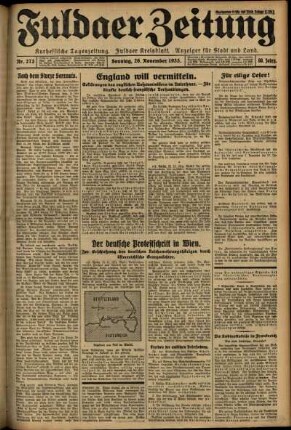 Erste Ausgabe vom Sonntag, den 26. November 1933.