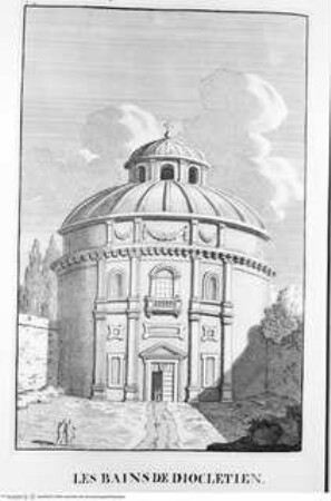 Les restes de l'ancienne Rome, recherchez avec soin , mesurez, dessinez sur les lieux, et gravez par feu Bonaventure d'Overbeke, ..., 2. Buch, Tafel b. 34.: Les Bains de Diocletien.